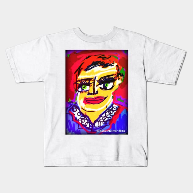 Gender Neutral Person Digital Drawing Design Kids T-Shirt by Kater